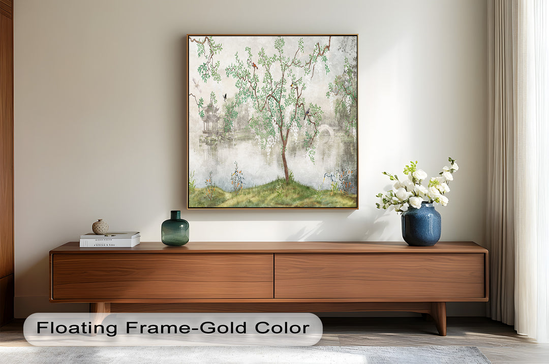 Chinoiserie-Baum – Elegantes orientalisches Ölgemälde