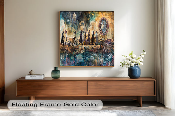 Echoes of Migration – Symbolic Journey Through Time Oil Painting