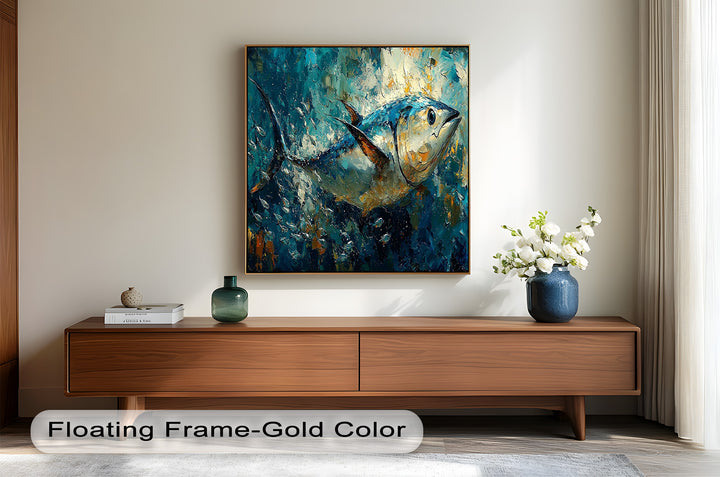 Bluefin Tuna in Ocean Current – Animal Oil Painting