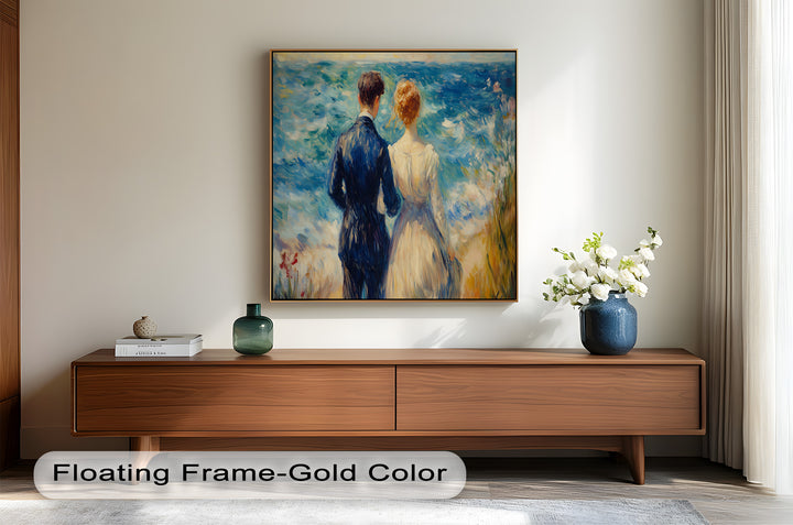 Lovers by the Sea – Romantic Impressionist Oil Painting