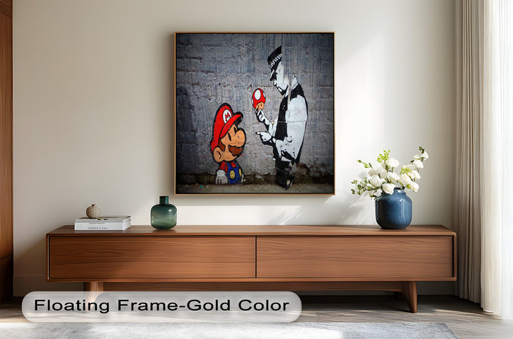 Mario Meets the Law – Banksy Oil Painting