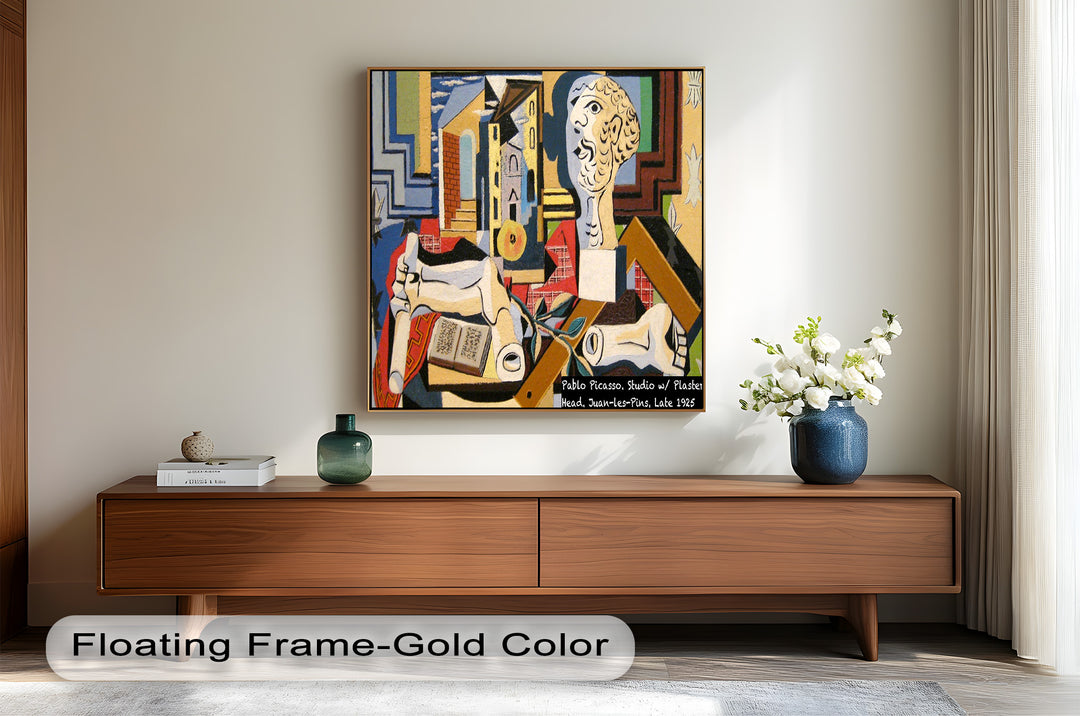 Studio with Plaster Head by Picasso – Cubist Oil Painting