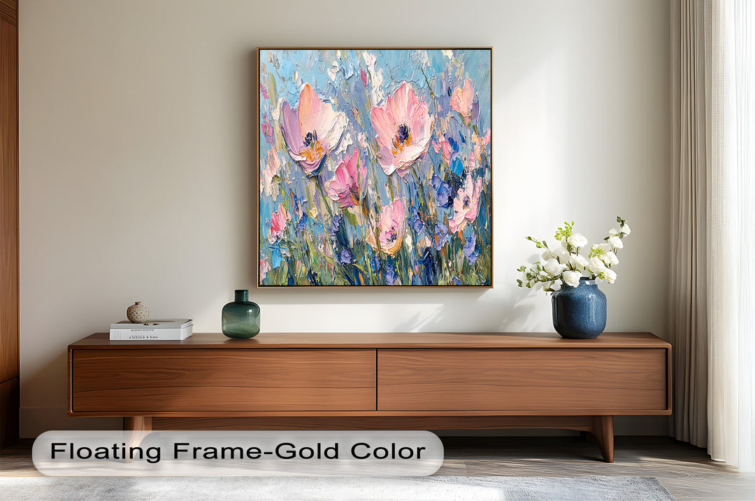 Pink and Violet Wildflower Bloom - Flower Oil Painting