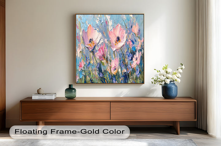 Pink and Violet Wildflower Bloom - Flower Oil Painting