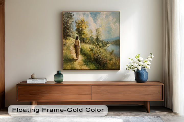 Jesus Walking on Path – Religious Oil Painting