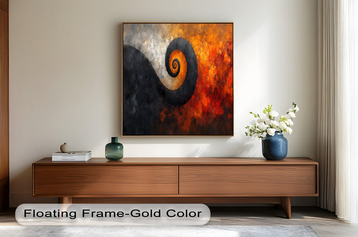 Autumn Swirl – Abstract Spiral Oil Painting