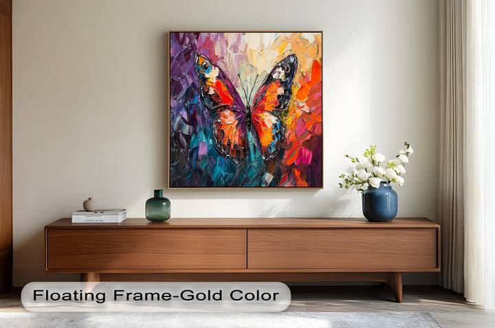 Radiant Butterfly in Blooming Spectrum - Animal Oil Painting