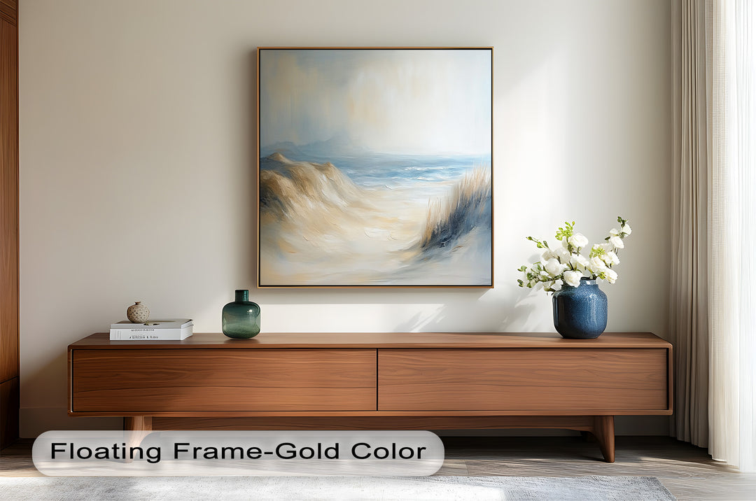 Coastal Beach Seagulls – Tranquil Seascape Oil Painting