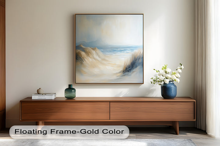 Coastal Beach Seagulls – Tranquil Seascape Oil Painting