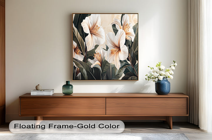 White Hibiscus – Botanical Oil Painting