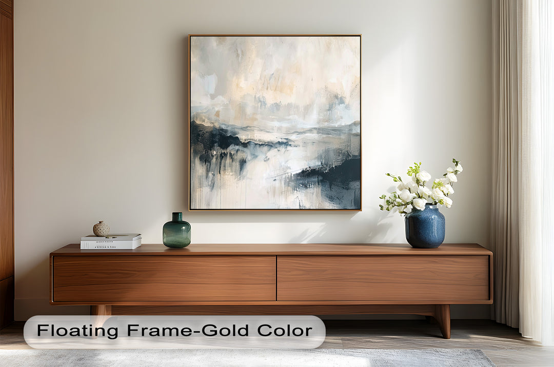 Abstract Landscape Reflection – Modern Serenity Oil Painting
