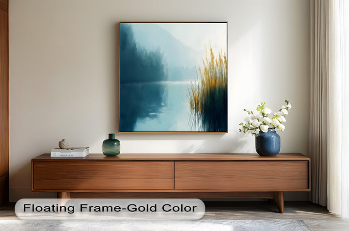 Misty Morning Landscape – Framed Nature Oil Painting