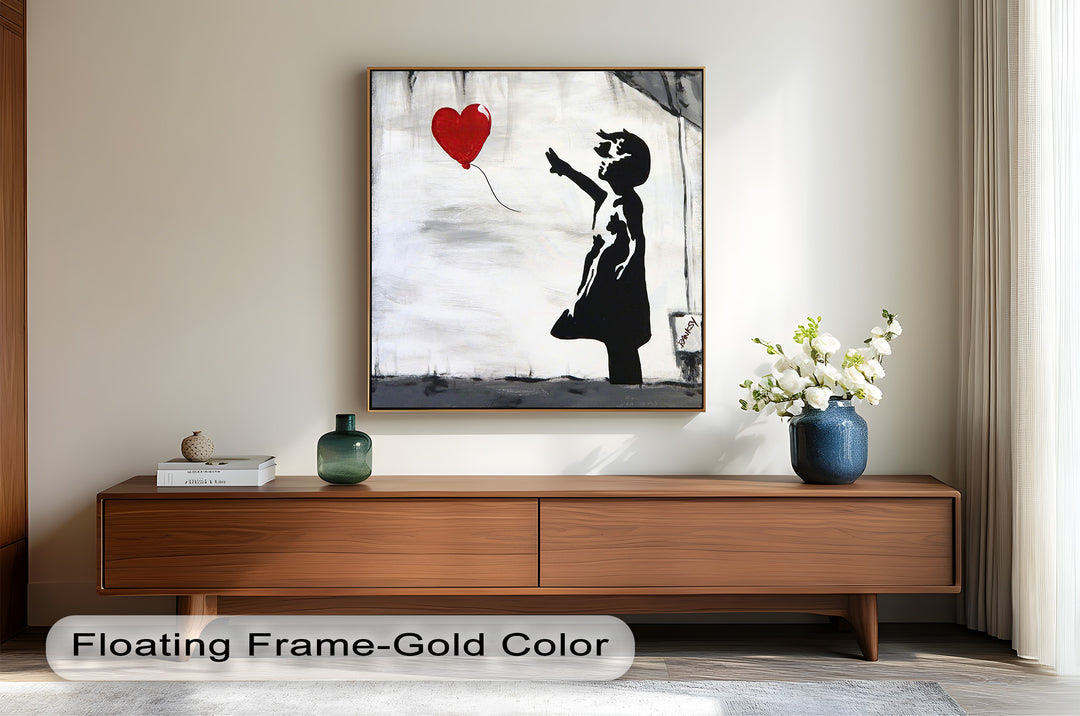 Girl with Heart Balloon – Banksy Oil Painting