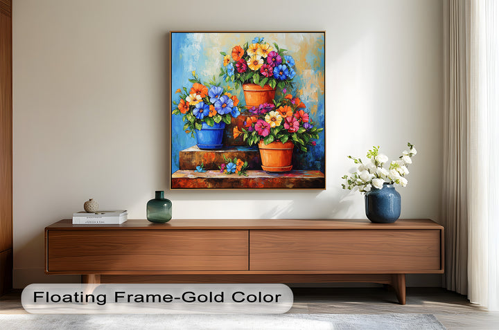 Flower Pots Wall Decor – Botanical Oil Paintings
