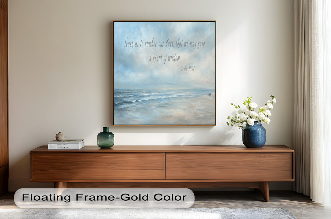 Psalm 90:12 – Heart of Wisdom Bible Verse Oil Painting