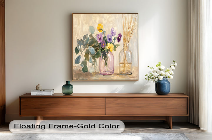 Purple & Yellow Flowers – Botanical Oil Painting