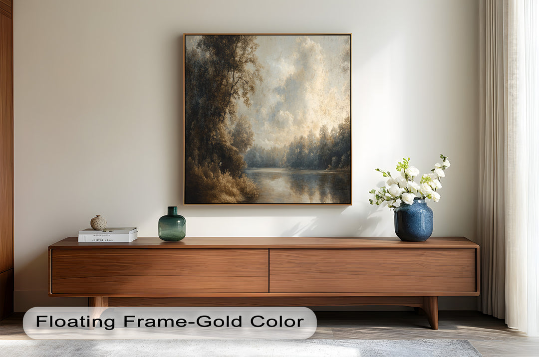 Forest Lake Wall Art – Nature Oil Painting