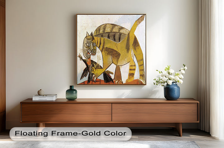 Wild Cat and Bird by Pablo Picasso – Cubist Oil Painting