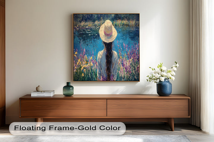 Girl by the Water – Impressionist Oil Painting