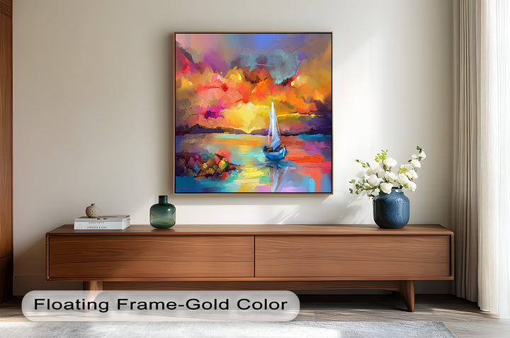 Ambesonne Head Scarf – Vibrant Seascape Oil Painting