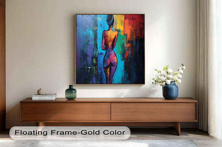 Radiant Contours – Bold Abstract Figurative Oil Painting