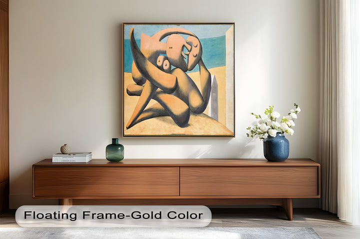 Lovers by the Sea – Abstract Embrace Picasso Oil Painting