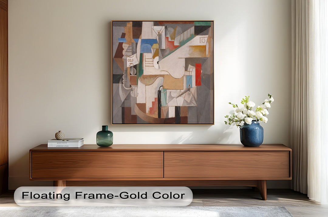 Geometric Forms and Layered Structure – Cubist Oil Painting