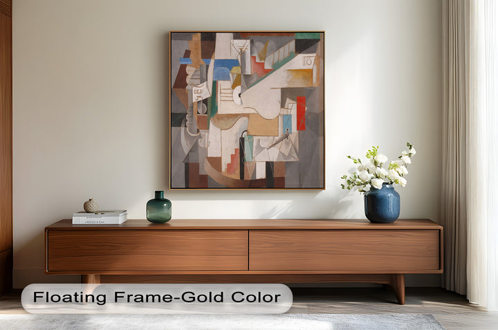 Geometric Forms and Layered Structure – Cubist Oil Painting