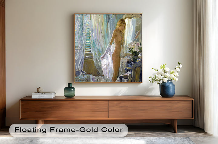 Whispers of Morning Light – Romantic Nude Interior Oil Painting