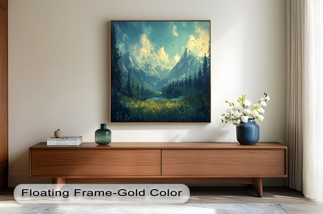 Mystic Mountain Solitude – Enchanting Landscape Oil Painting