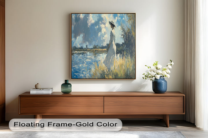 Lady by the River – Impressionist Oil Painting