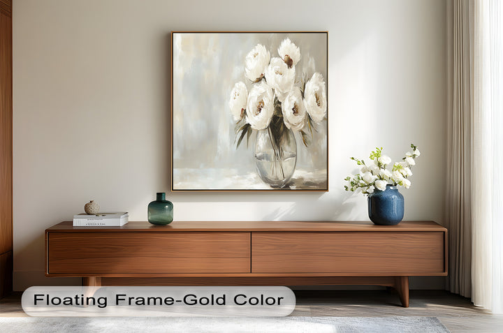 White Peony Bouquet – Floral Oil Paintings