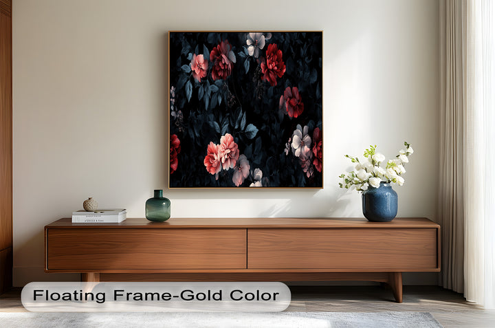 Dark Romantic Floral Wall Art – Floral Oil Painting