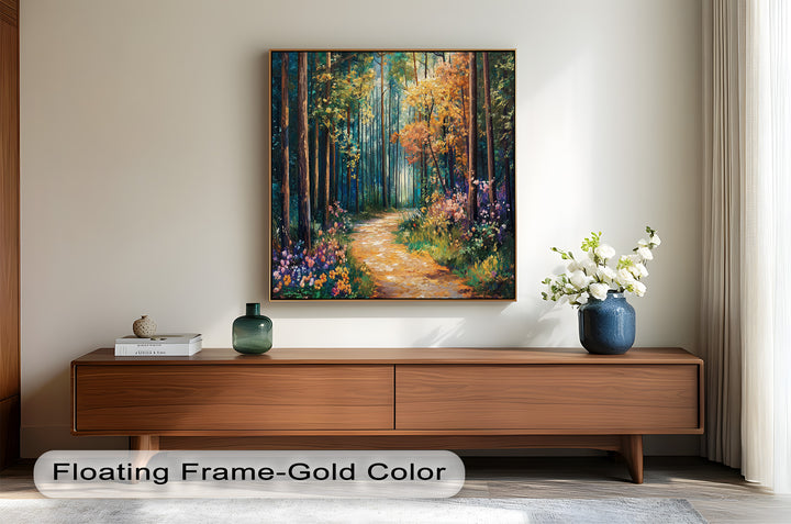 Colored Autumn Forest – Vibrant Oil Painting