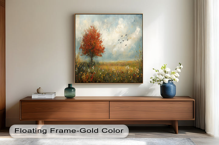 Autumn Serenity – Tree Landscape Oil Painting