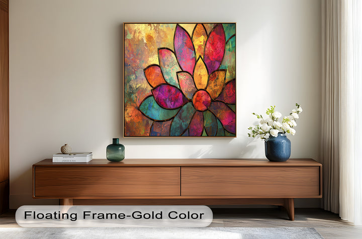 Stained Flower – Framed Oil Painting