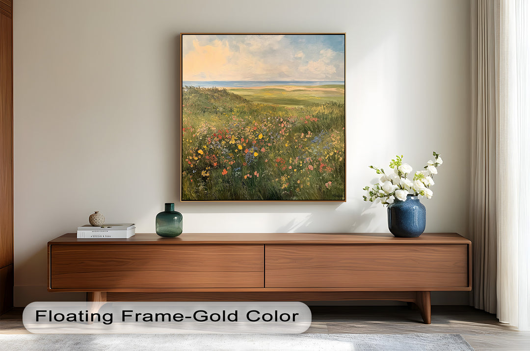 Seaside Meadow View – Landscape Oil Painting