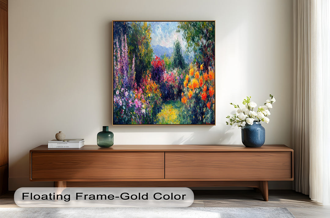 Sunlit Garden in Full Bloom – Impressionist Floral Oil Painting