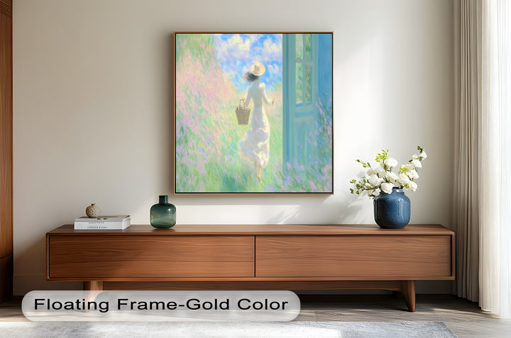 Into the Bloom – Dreamy Woman in Wildflower Field Oil Painting