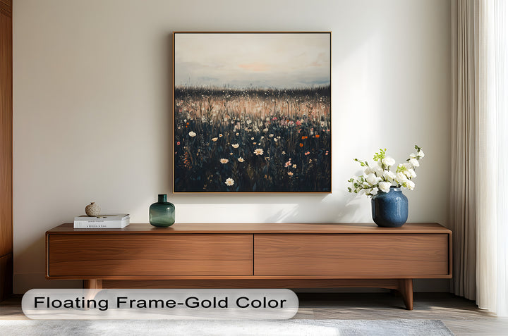 Wildflower Horizon – Framed Oil Painting