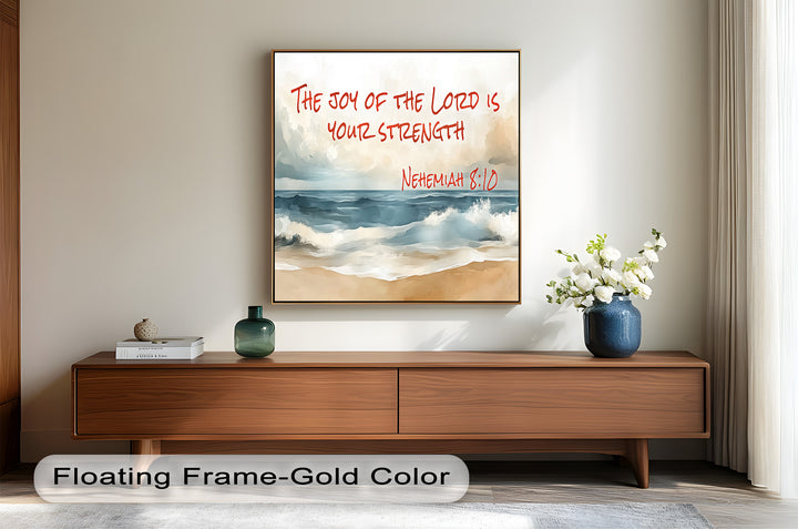 Nehemiah 8:10 – Joy of the Lord Bible Verse Oil Painting