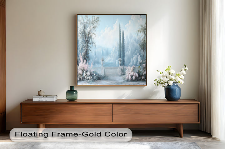 Serene Garden Terrace – Landscape Oil Painting