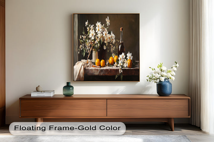 A beautiful celebration of balance and stillness, this artwork captures the essence of elegance through floral beauty and simple, organic forms.