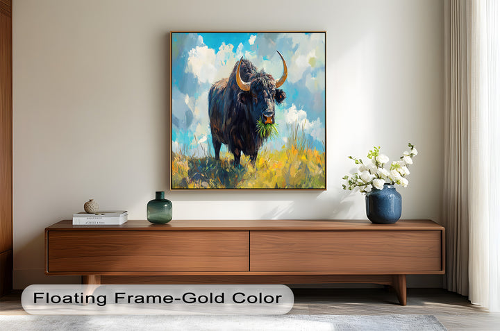 Highland Bull – Abstract Oil Painting