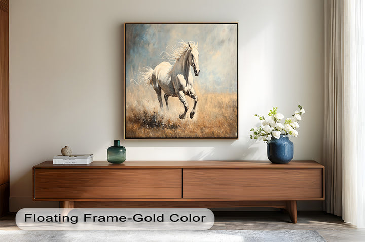 White Stallion Art – Horse Oil Painting
