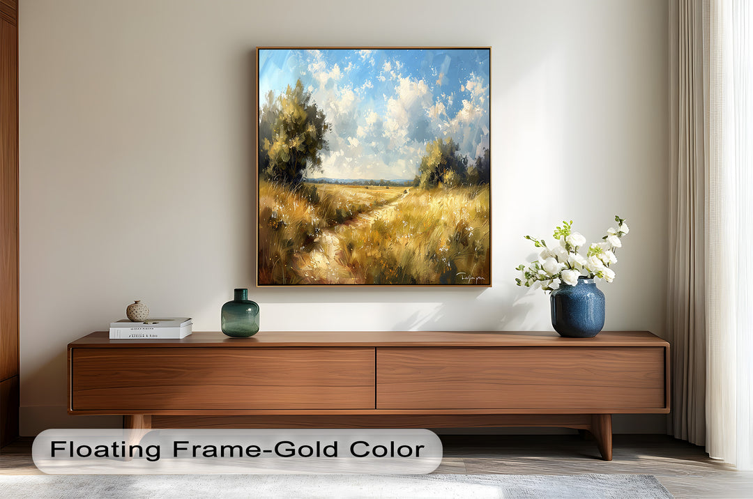 Nostalgic Landscape Framed Art – Nature Oil Painting