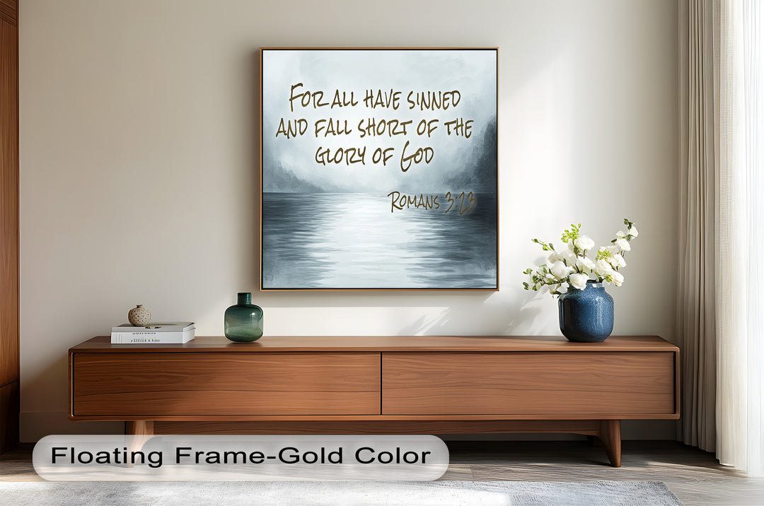 Romans 3:23 – Grace and Redemption Bible Verse Oil Painting