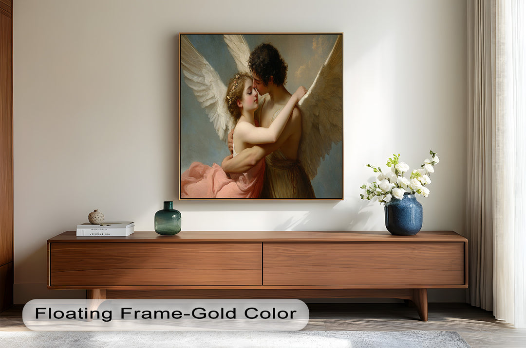 Heavenly Embrace – Cupid and Psyche Renaissance Love Oil Painting