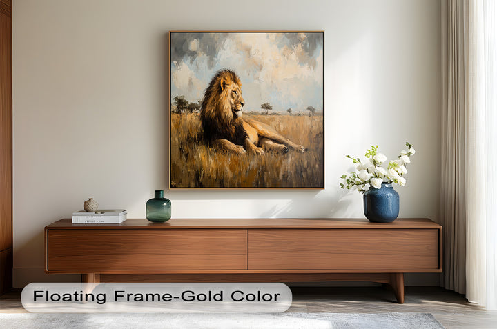 Majestic Serengeti King – Regal Lion Oil Painting