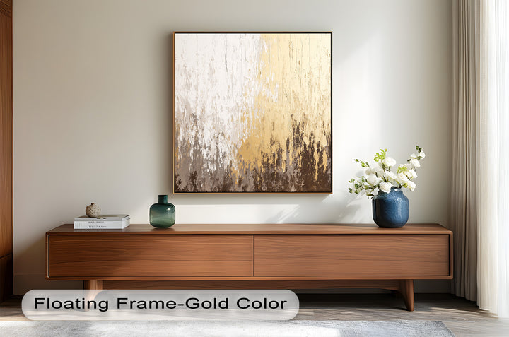 A minimalist abstract composition with organic textures and flowing colors, creating a bold yet serene visual effect for modern interiors.